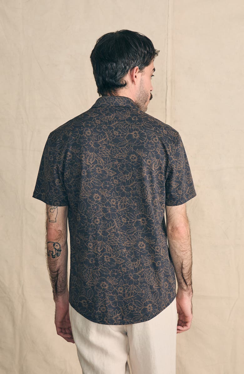 Faherty Print Short Sleeve Cotton Button-Up Shirt, Alternate, color, 