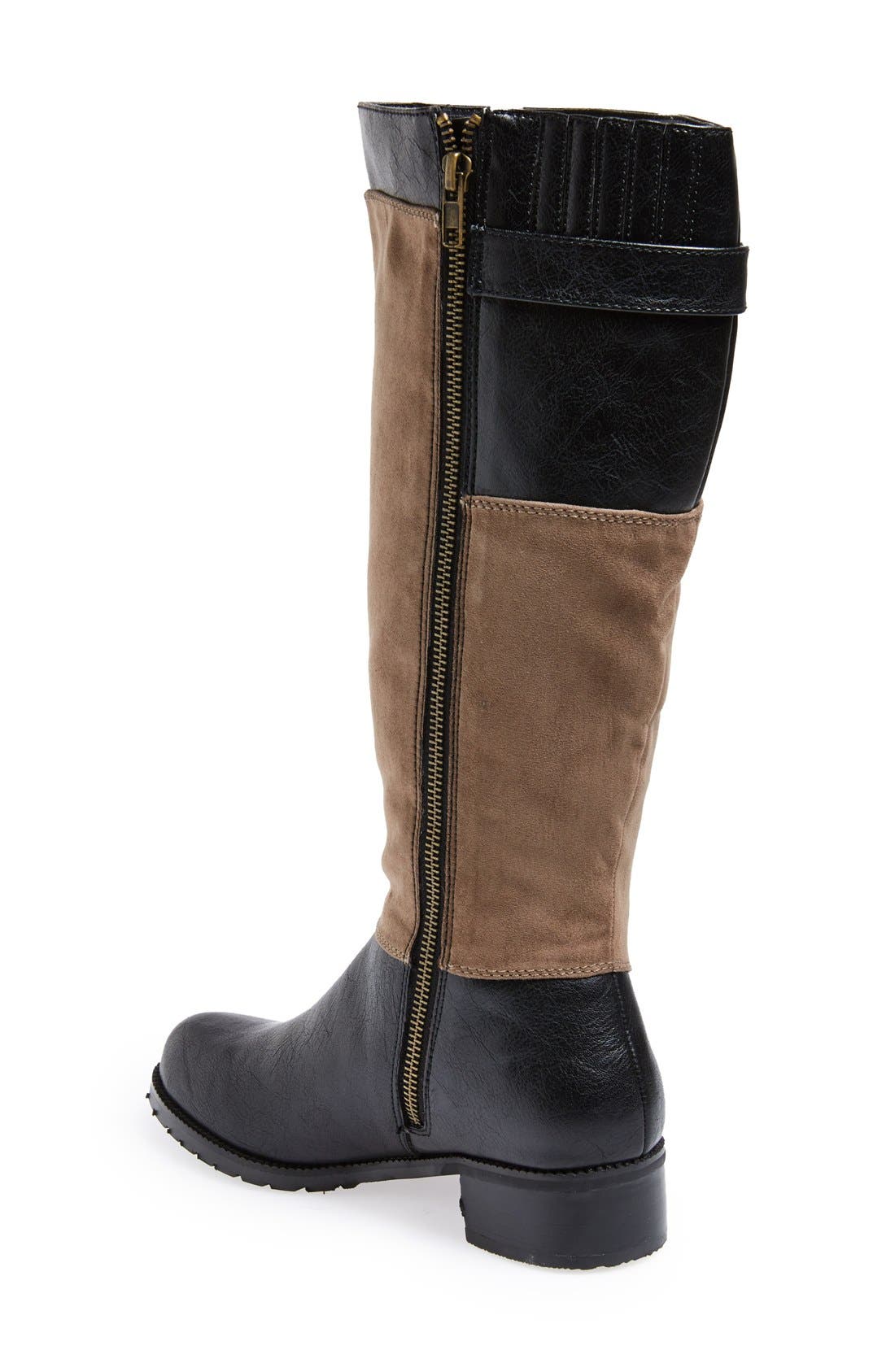'Anya II' Tall Boot, Alternate, color, TAUPE/ BLACK