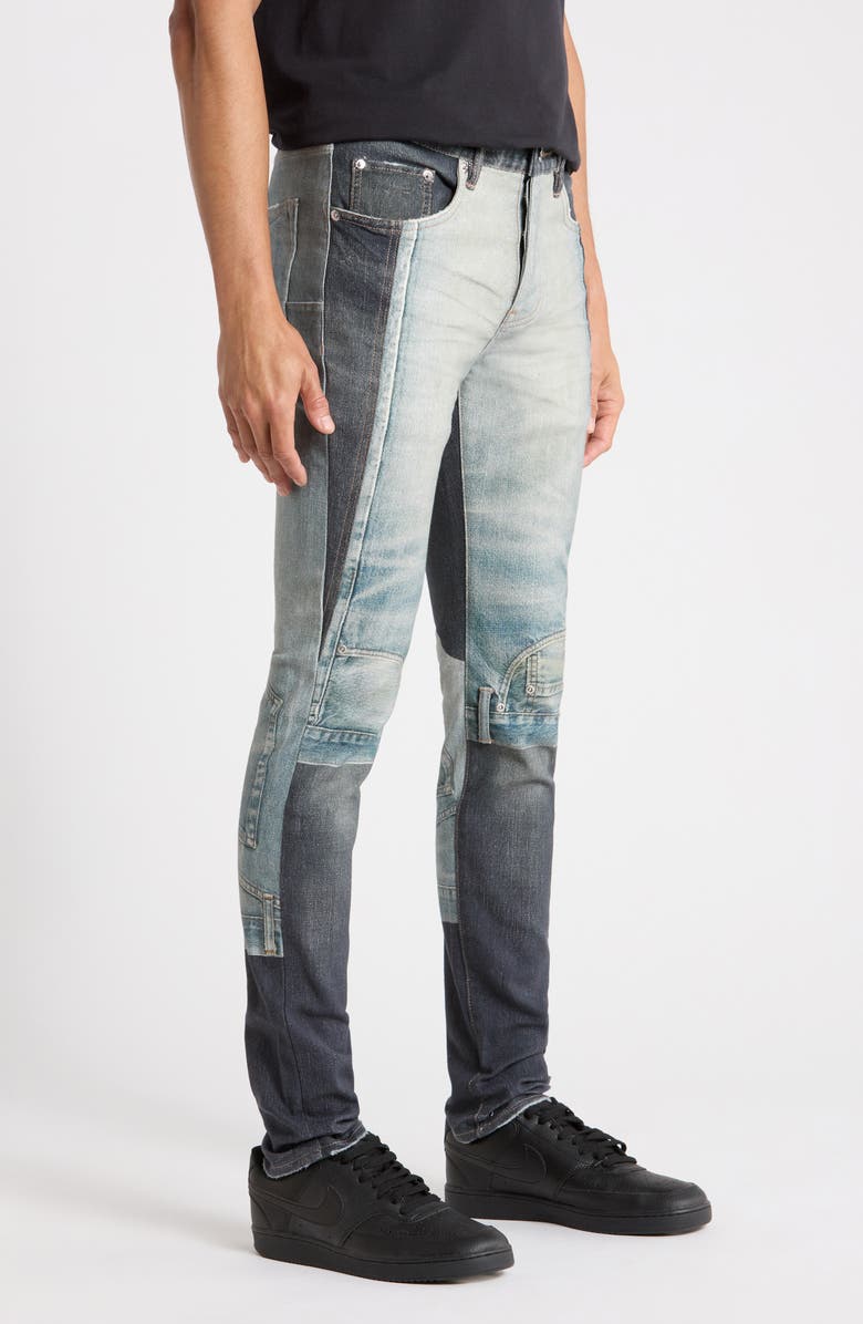 PURPLE BRAND Upside Down Skinny Jeans, Alternate, color, Dark Blue