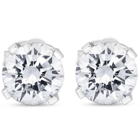 Platinum 2Ct TW Round Cut Diamond Studs Lab Grown