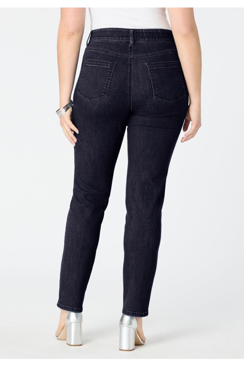 Plus Size High Rise Tummy Control Straight Leg Jeans, Alternate, color, DARK WASH