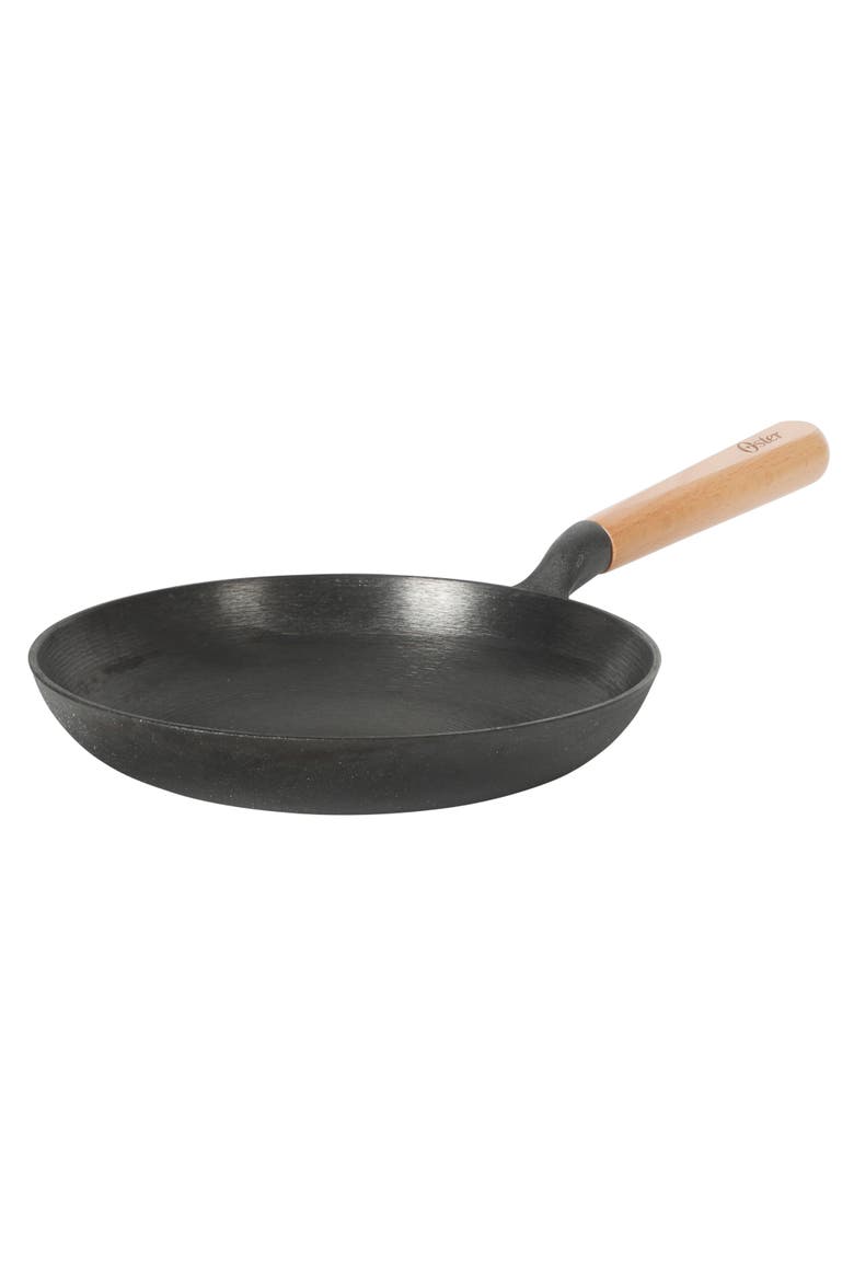 Platinum Flintfield Pre-Seasoned Cast Iron Skillet with Wood Handle, Main, color, Black