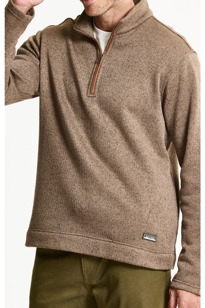 Stretch Sweater Fleece Quarter Zip, Alternate, color, DARK TAUPE