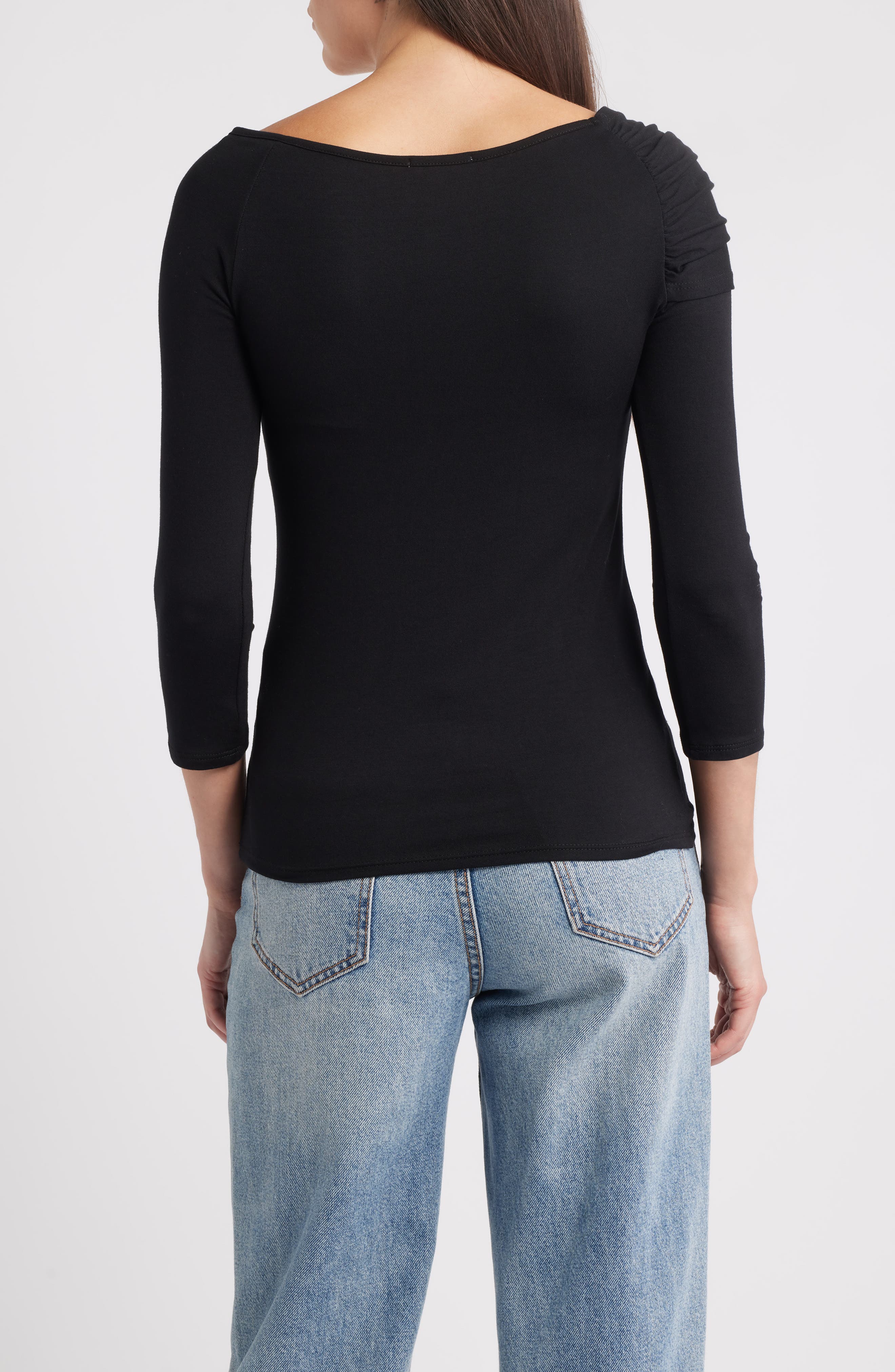 Asymmetric Neck Jersey Top - image 2