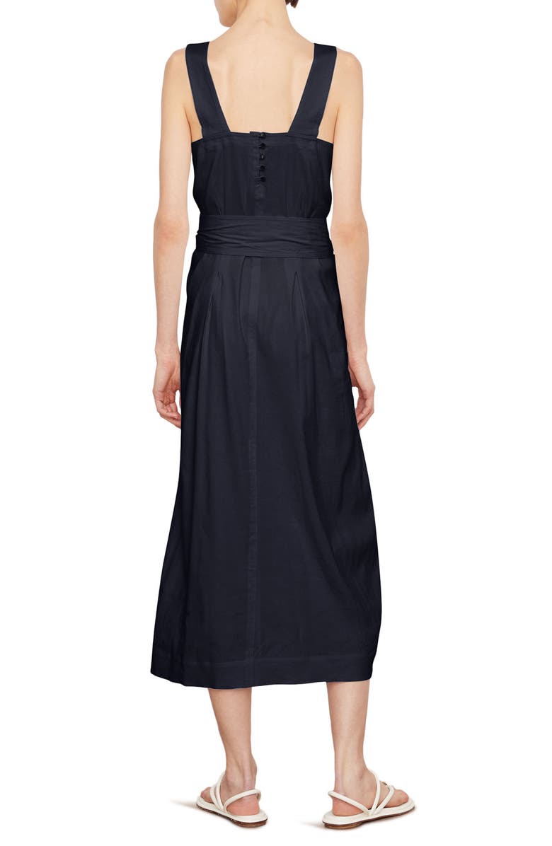 Vince Belted Linen Blend Midi Dress, Alternate, color,