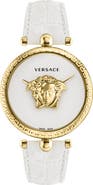 Versace Palazzo Empire Croc Embossed Leather Strap, 39mm
