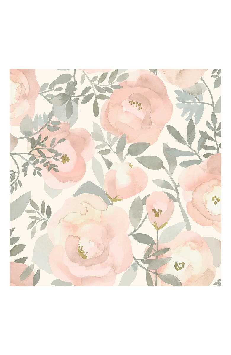 Wallpops Rose Peachy Keen Peel & Stick Wallpaper, Main, color, Pink