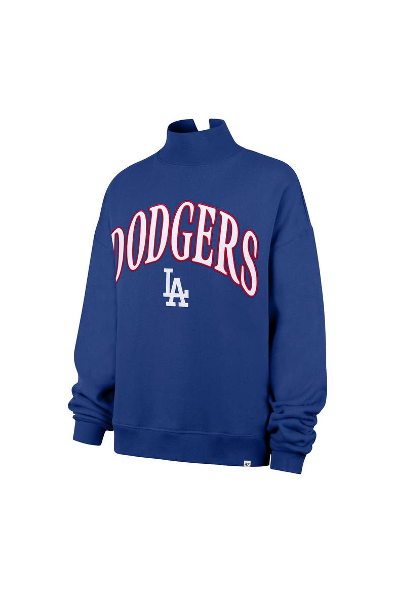 Women's '47 Royal Los Angeles Dodgers Oversized Vantage Mock Neck Sweatshirt, Alternate, color, Royal