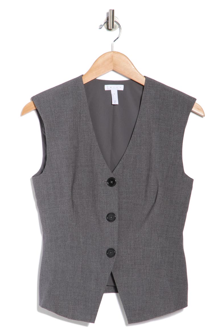 Brooklyn Darted Vest, Main, color, GREY CHARCOAL HEATHER
