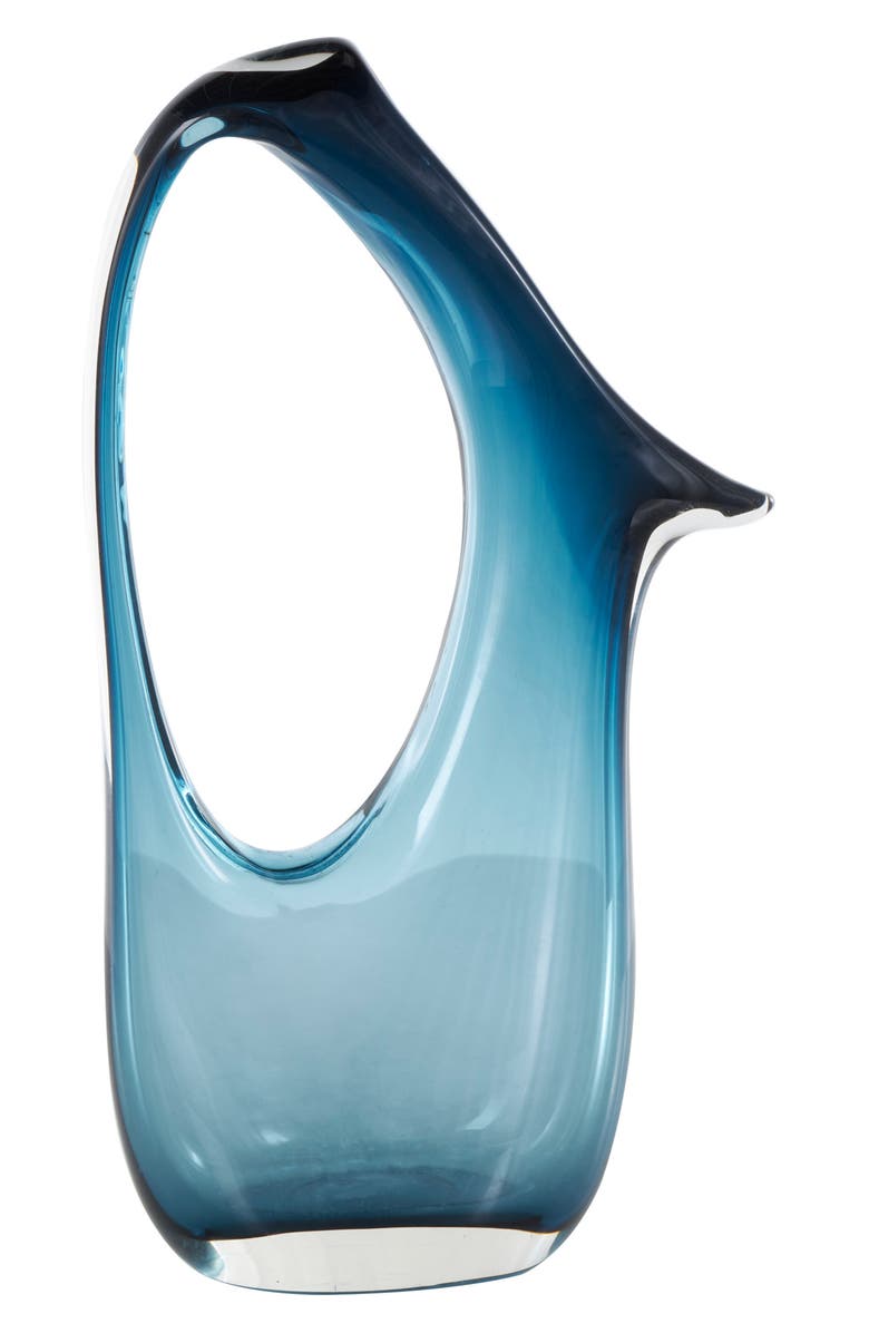 VIVIAN LUNE HOME Glass Vase, Alternate, color, Blue