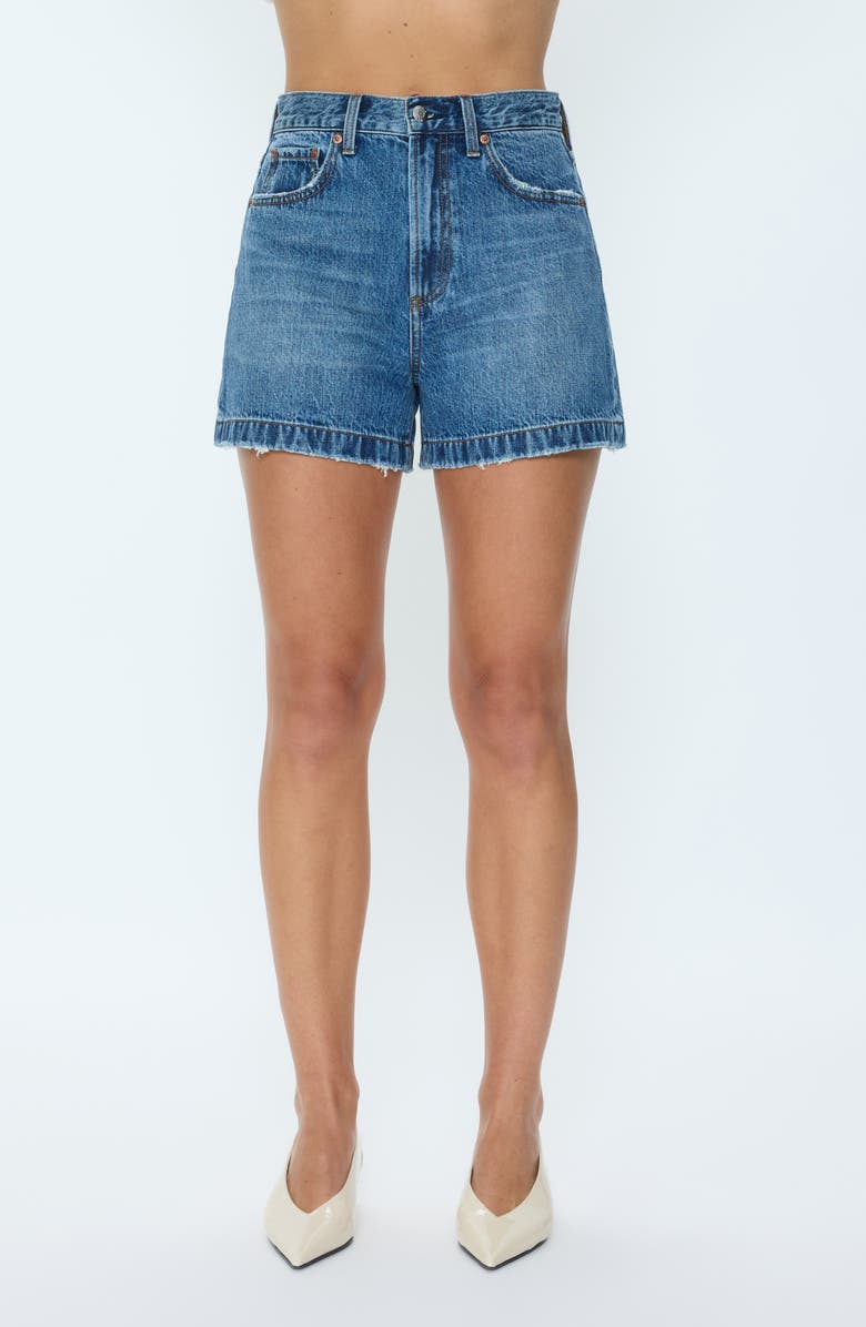 Pistola Saige High Waist Denim Shorts, Main, color, Wishbone
