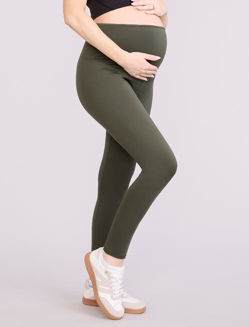 Motherhood Maternity Active Over The Belly Maternity Leggings In Green