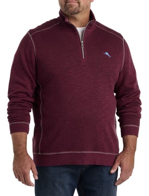 Tommy Bahama Tobago Bay Half Zip Pullover In Aged Claret