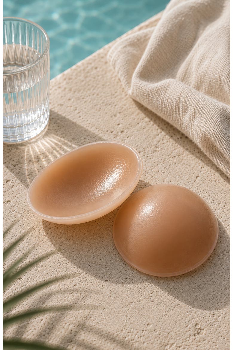 Allstick Circle Adhesive Reusable Silicone Breast Petals Nipple Covers, Alternate, color, Chai