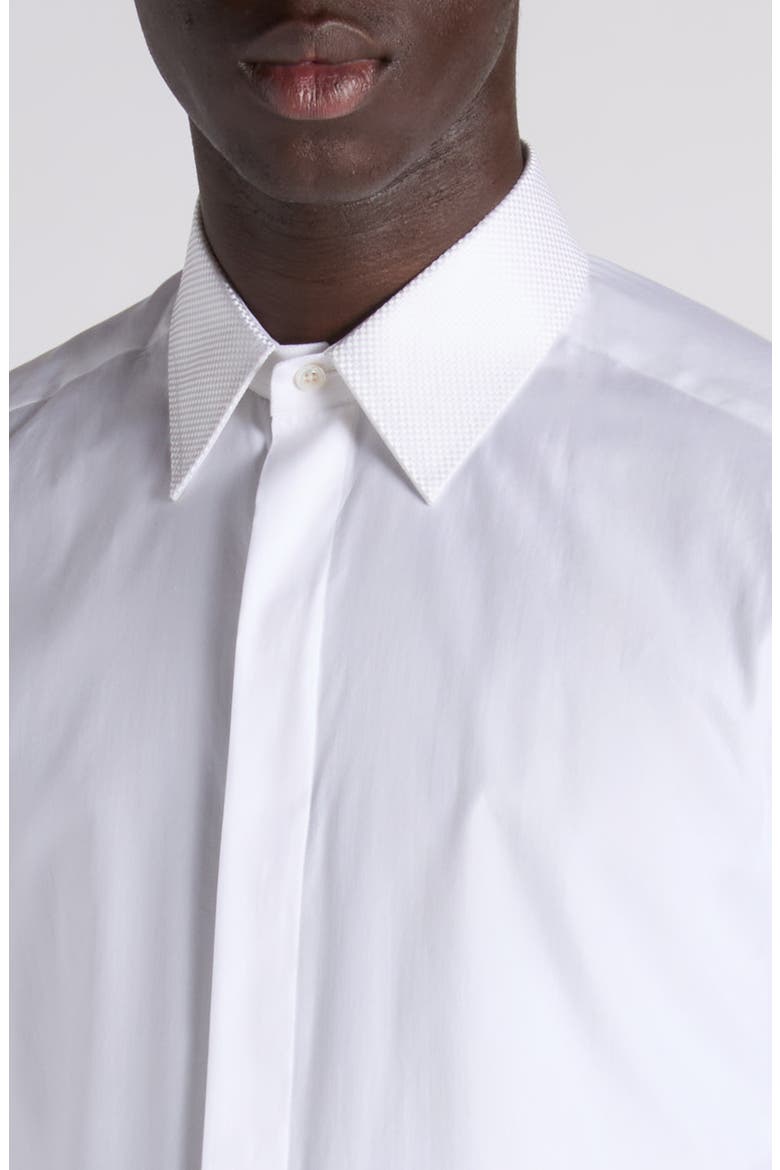 Classic Fit Cotton & Silk Serge Button-Up Shirt, Alternate, color, WAA OPTICAL WHITE