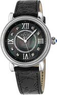 GV2 Women's Marsala Diamond Dial Leather Strap Watch, 37mm