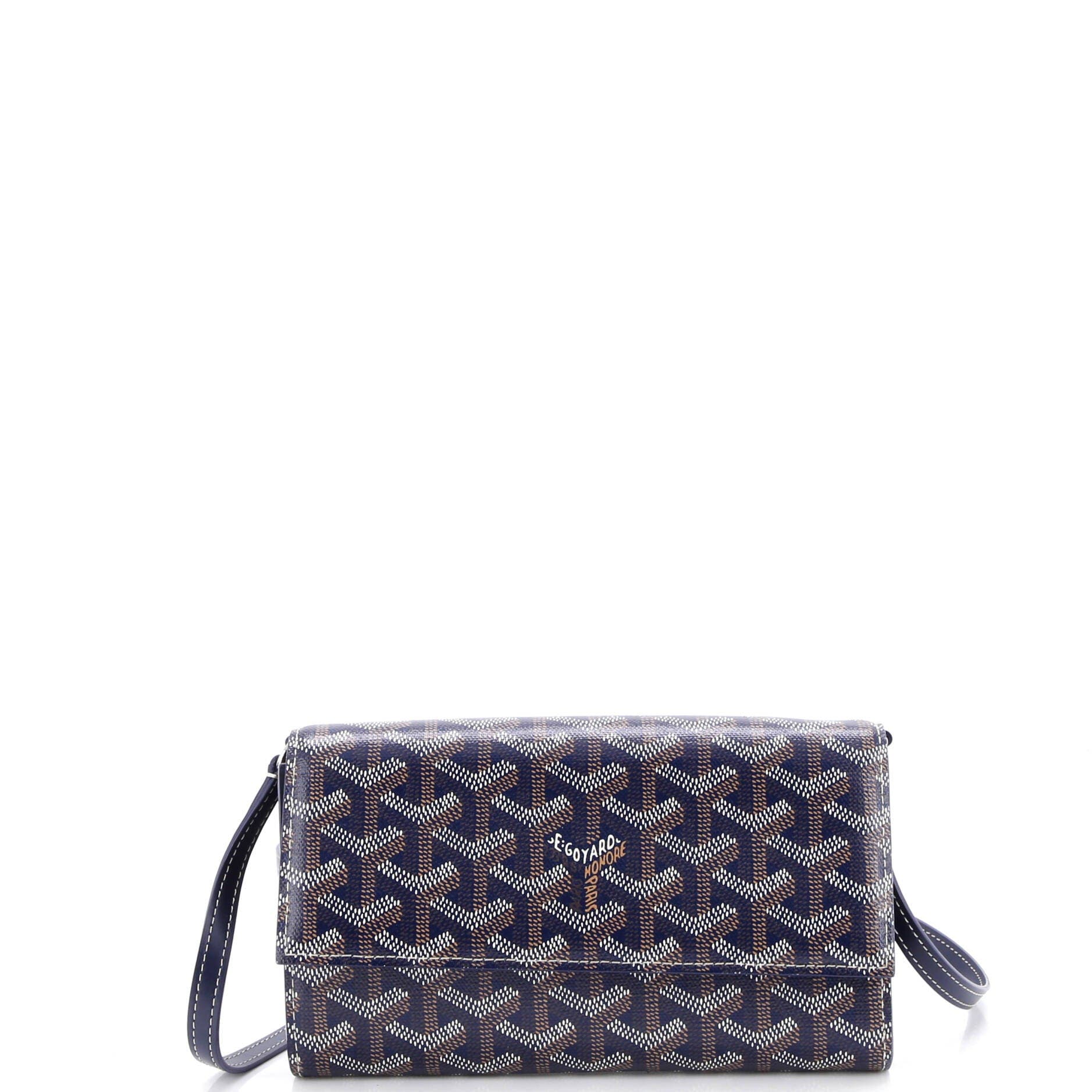 Pre-Owned Goyard Varenne Continental Wallet with Strap Coated Canvas, Main, color, 