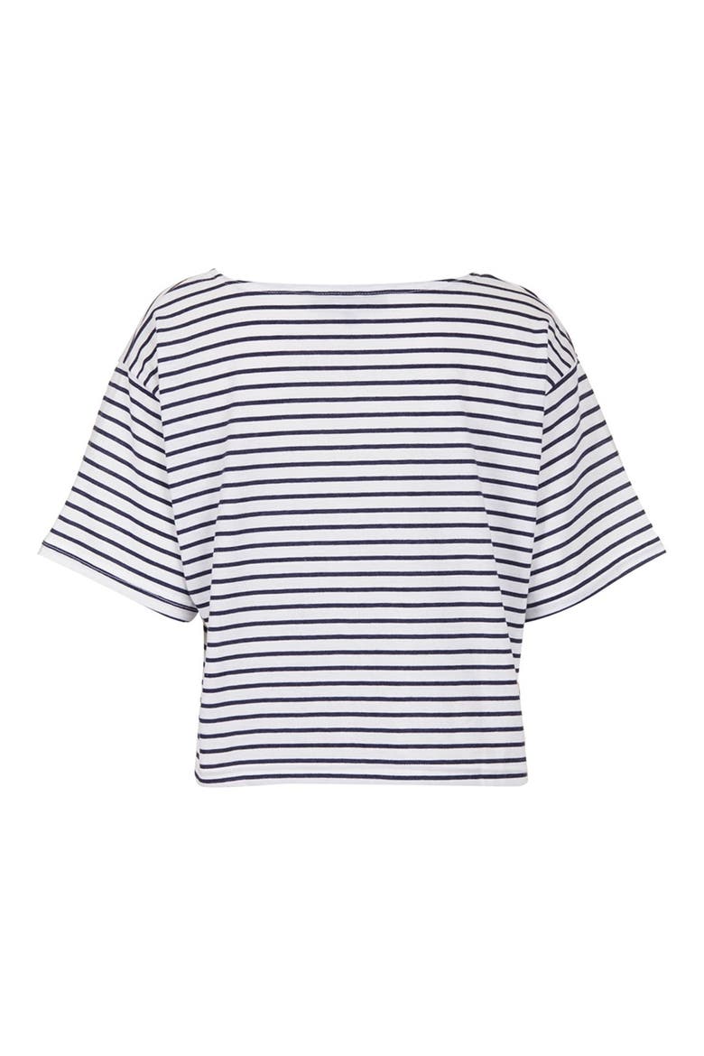 'Bretton' Stripe Crop Tee, Alternate, color, NAVY BLUE