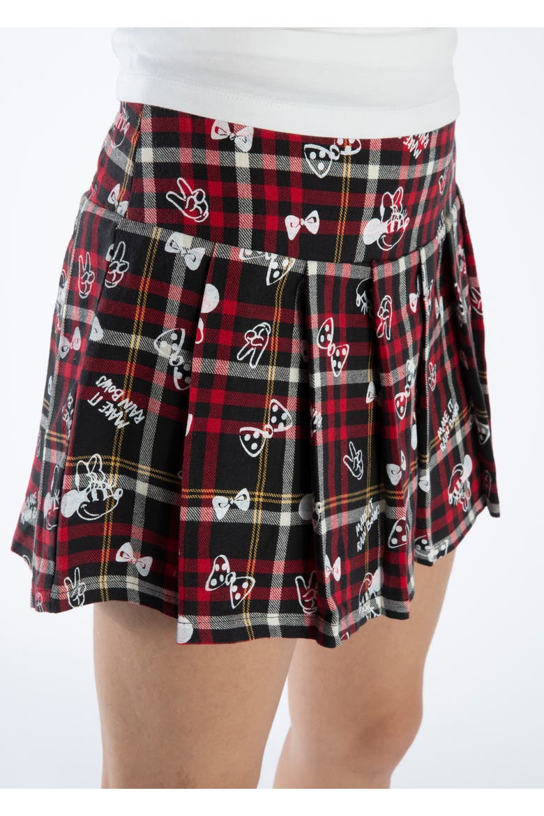 Minnie Mouse Pleated Skirt, Alternate, color, Minnie Mouse Red Plaid