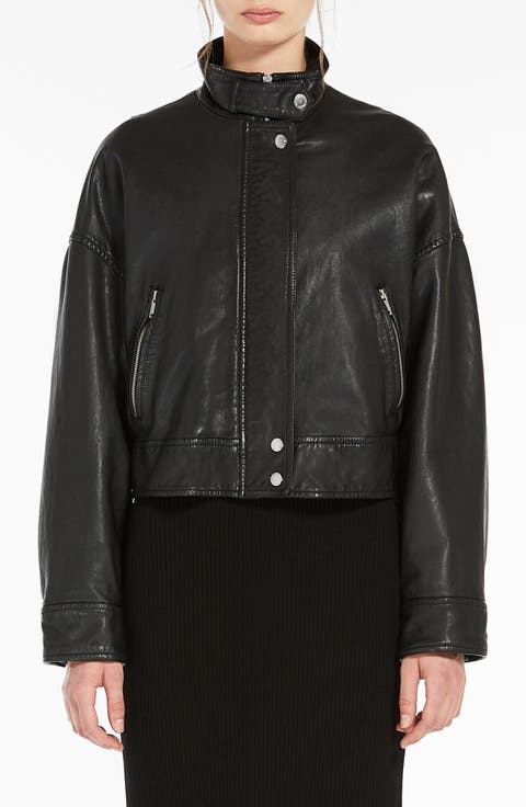 Angel Stand Collar Leather Jacket