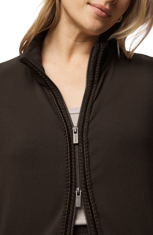 Splendid Supersoft Trim Detail Zip-up Sweatshirt In Multi