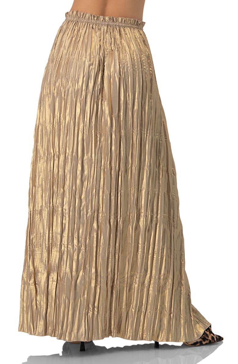 IVONNE Pleated Maxi Skirt, Alternate, color, Gold