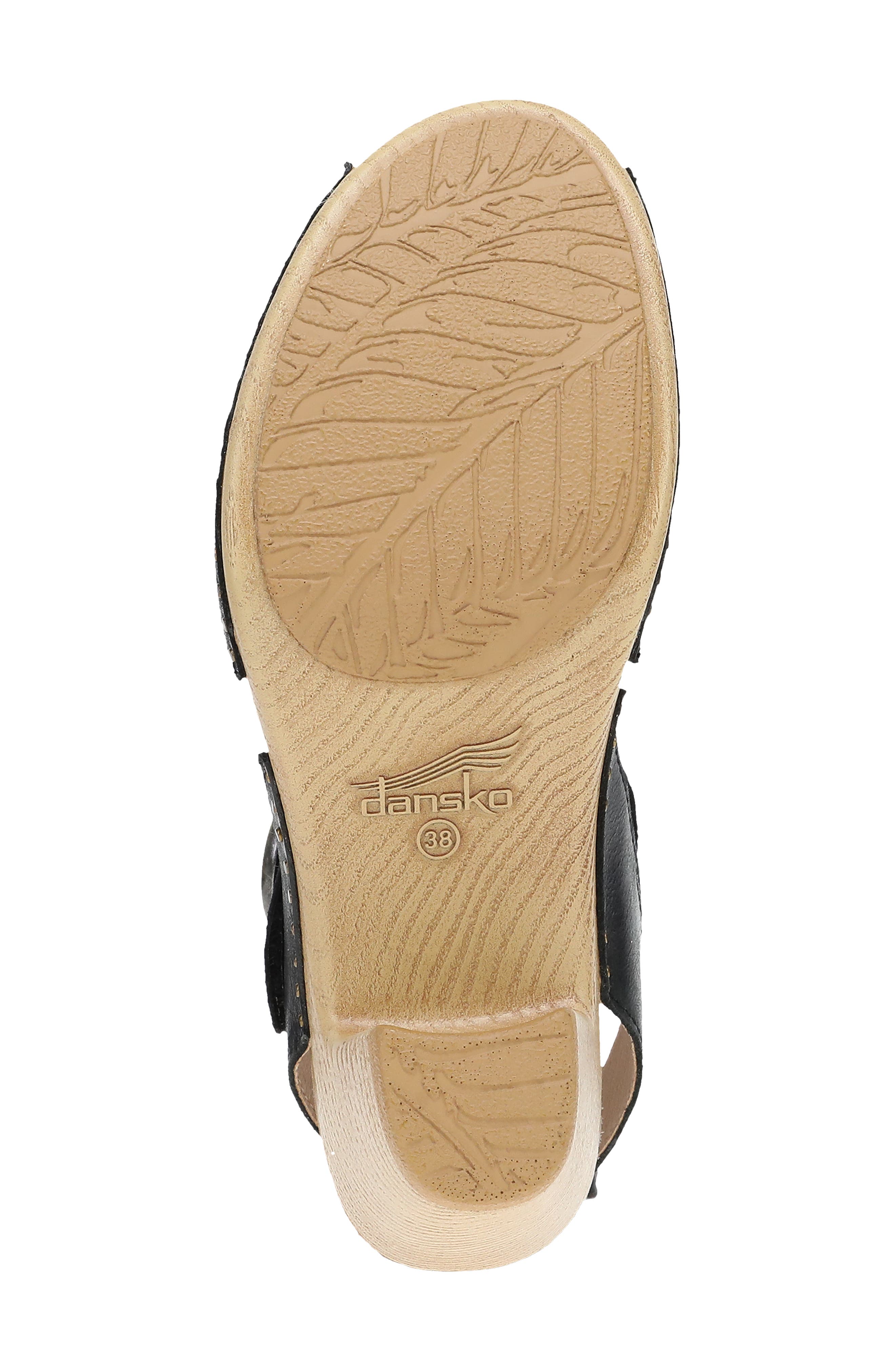 Dansko Tamra Ankle Strap Peep Toe Sandal, Alternate, color, Black