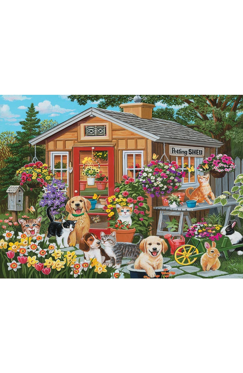 Sunsout Backyard Potting Shed 500 piece Jigsaw Puzzle for Adults, Main, color, Multicolor