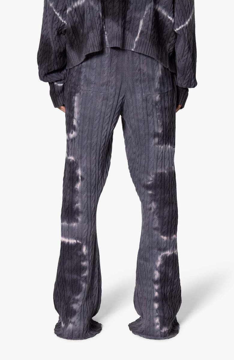 mnml Tie Dye Cable Knit Flare Leg Sweatpants, Alternate, color, 