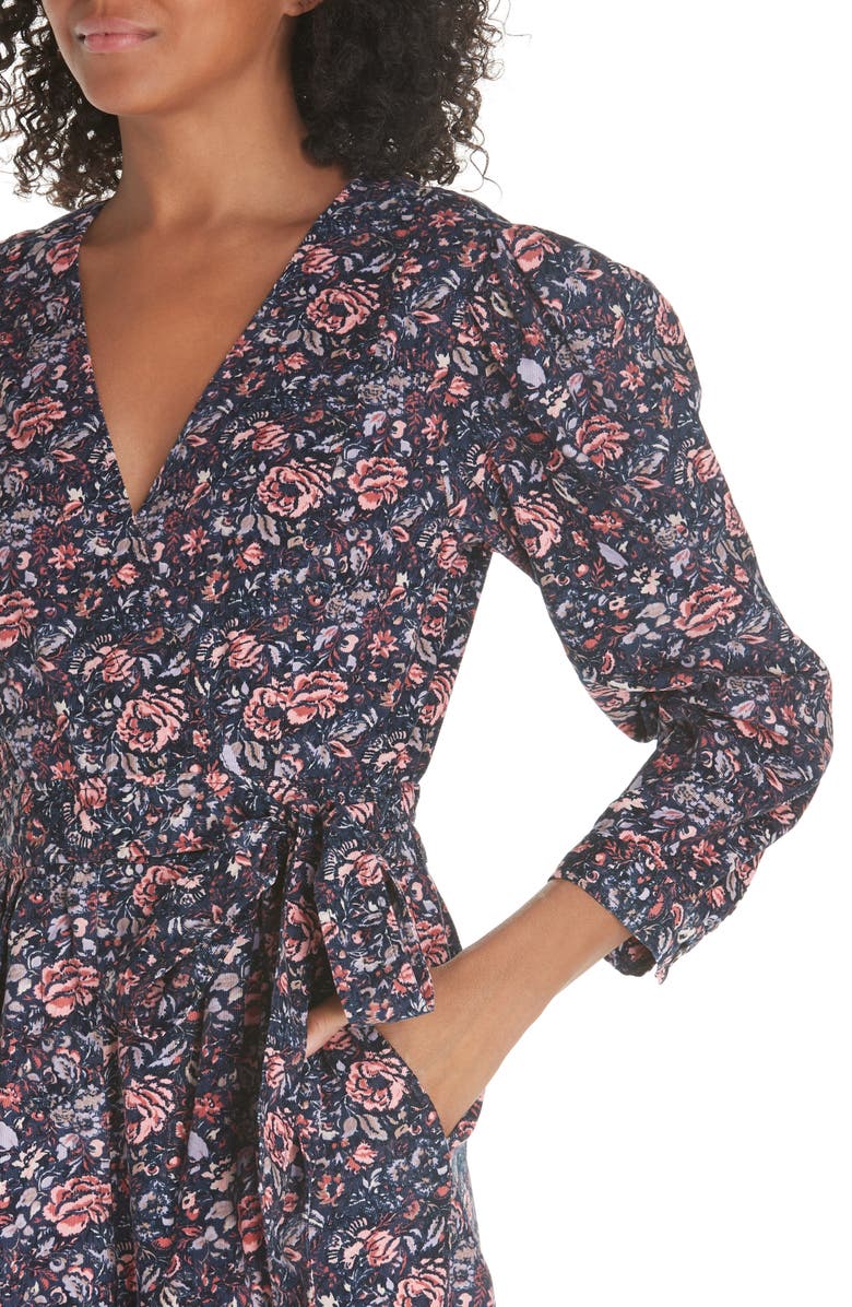 La Vie Rebecca Taylor Wrap Style Cotton Toile Jumpsuit, Alternate, color,