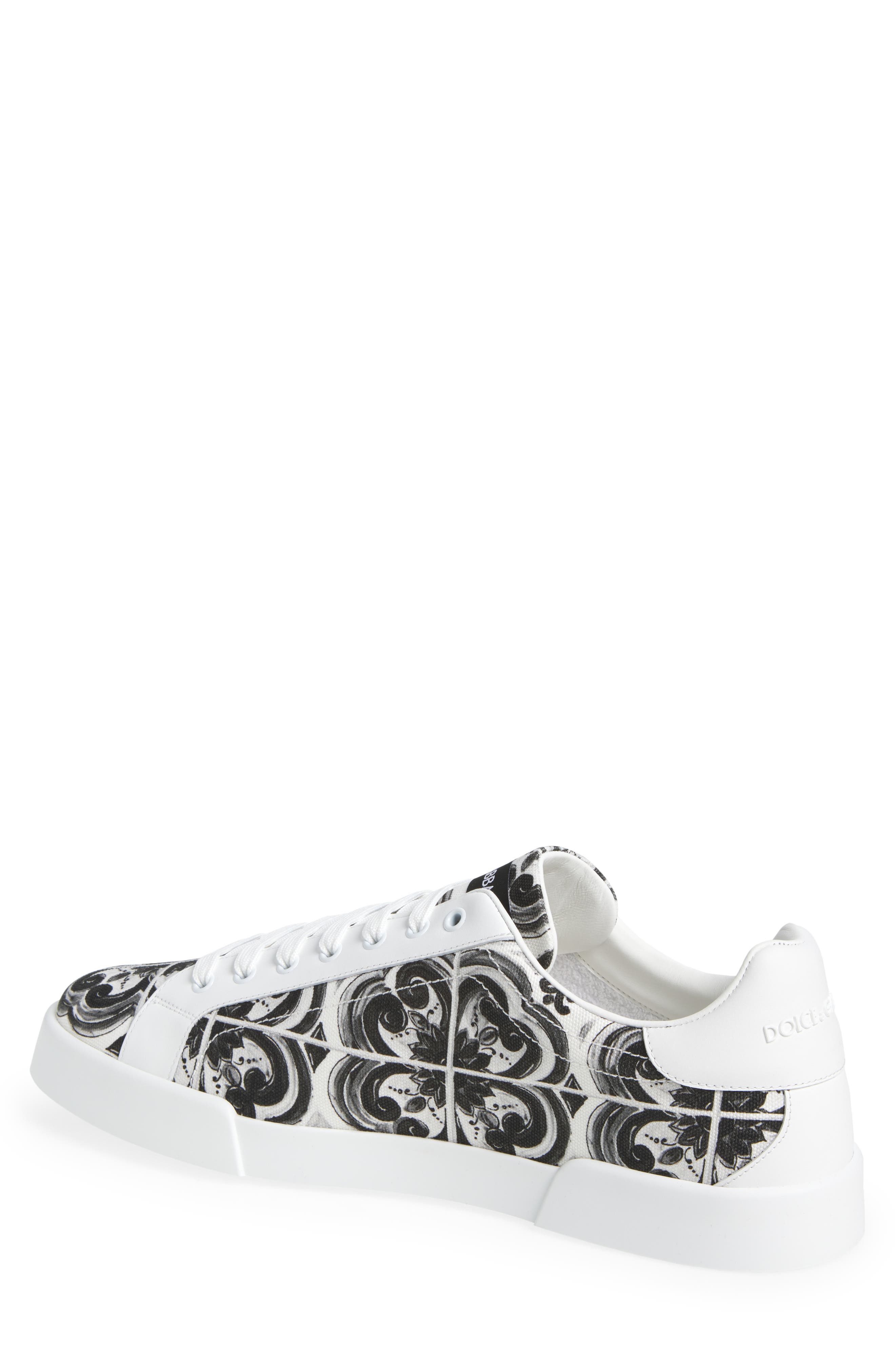 Dolce&Gabbana Portofino Majolica Print Sneaker, Alternate, color, Iu3tn Maiolica 3 Nero