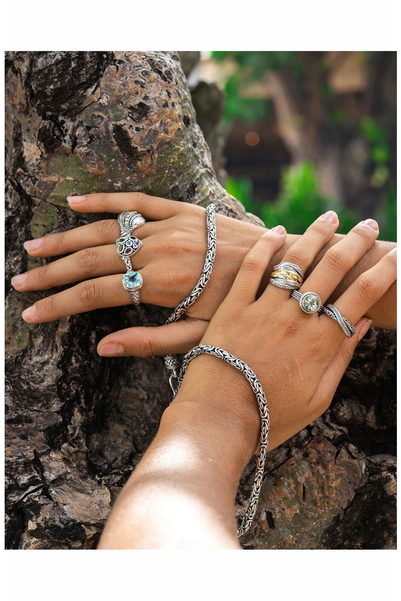 Sterling Silver Blue Topaz X Ring, Alternate, color, BLUE