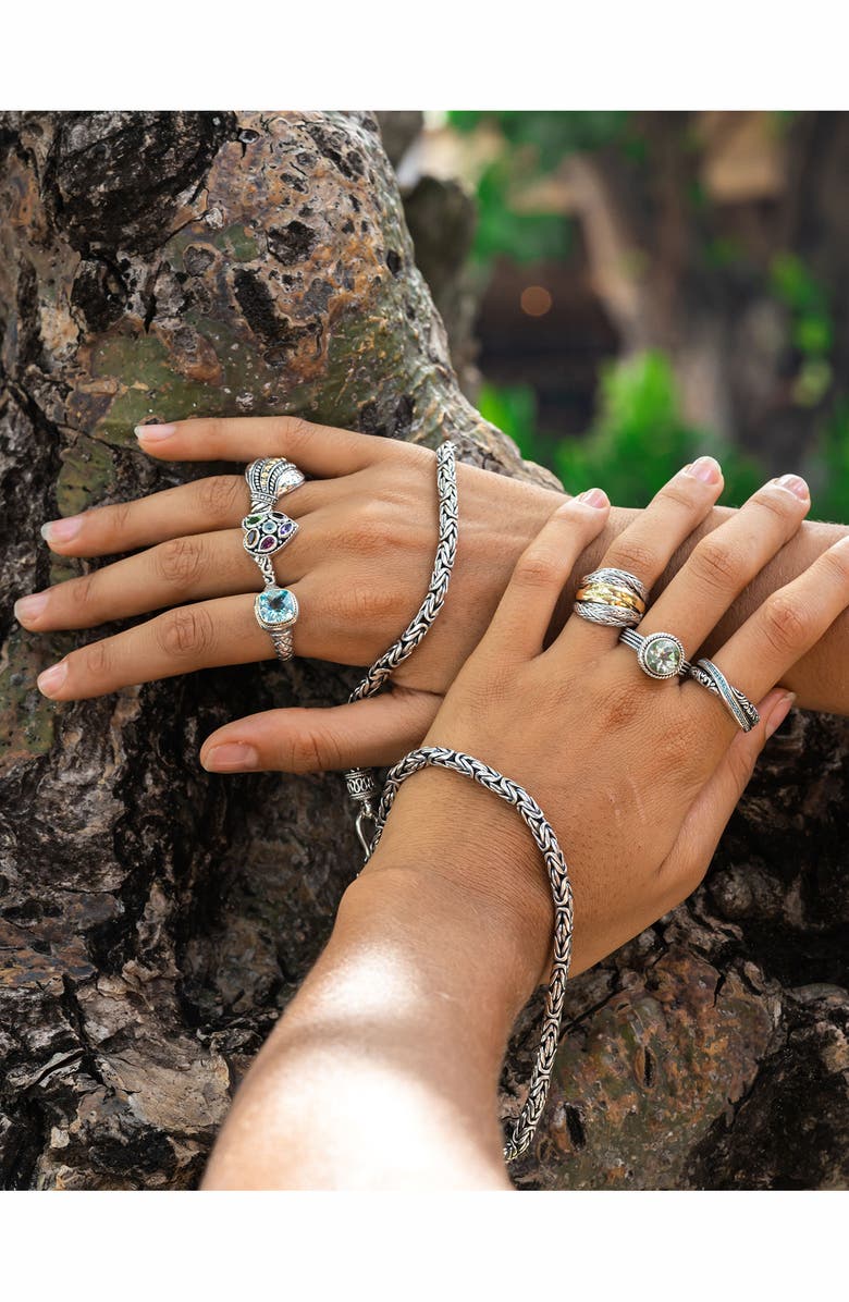 SAMUEL B. Sterling Silver Blue Topaz X Ring, Alternate, color, Blue