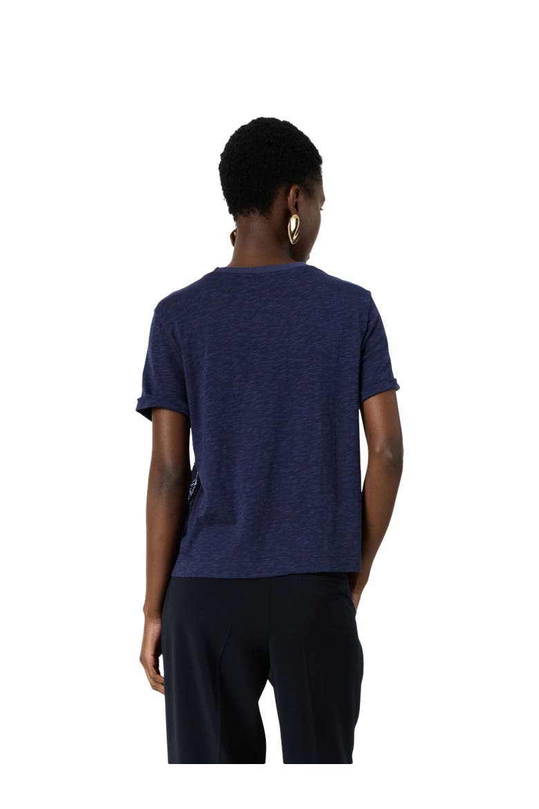 Manolia Scarf Print T-Shirt, Alternate, color, Navy Blue