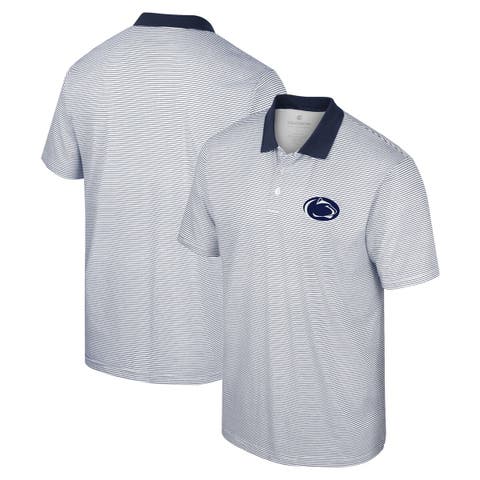 Men's Colosseum White Penn State Nittany Lions Print Stripe Polo