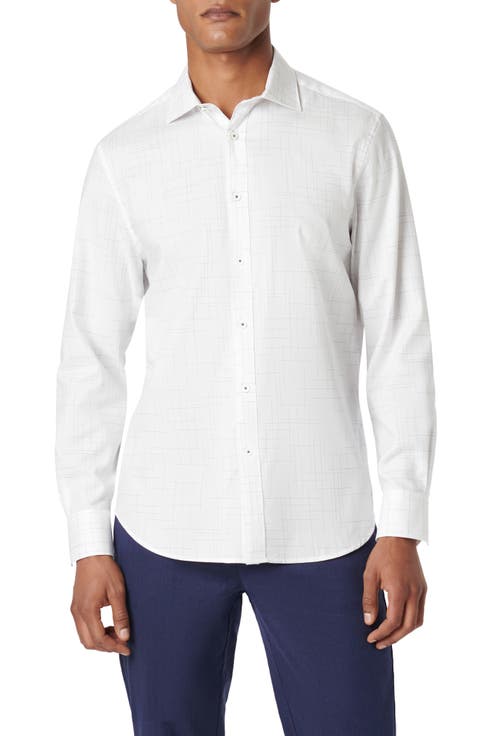 Axel Geo Print Stretch Button-Up Shirt