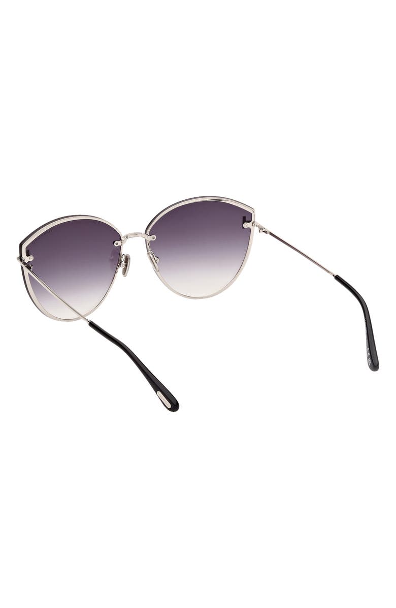 TOM FORD Evangeline 63mm Oversize Gradient Cat Eye Sunglasses, Alternate, color, 