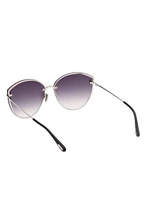 Tom Ford Evangeline 63mm Oversize Gradient Cat Eye Sunglasses In Blue