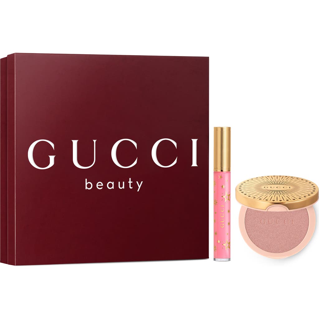 GUCCI GUCCI GLOW HIGHLIGHTER POWDER & GLOSS À LÈVRES PLUMPING LIP GLOSS SET