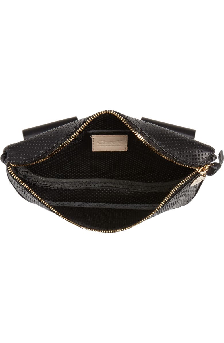 Clare V. Perforated Leather Fanny Pack, Alternate, color,