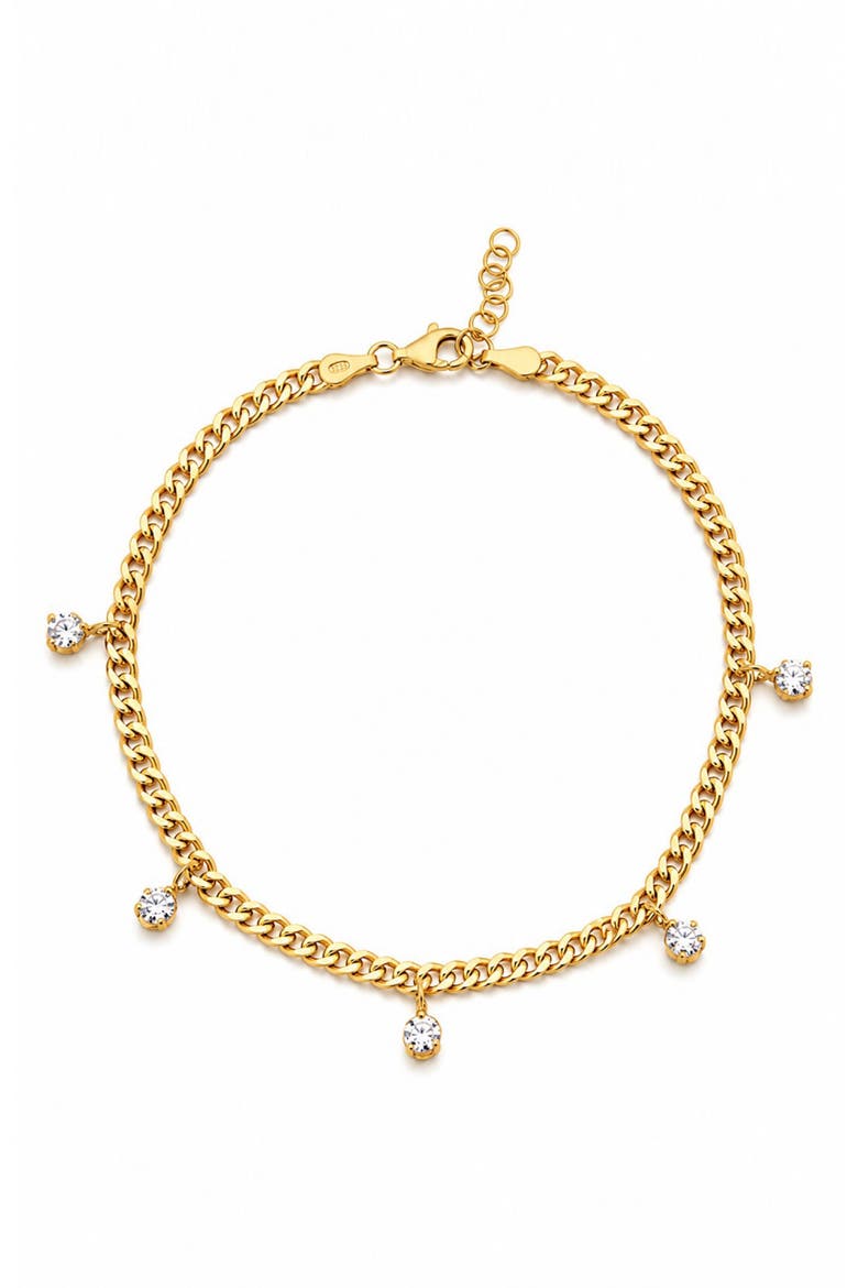 Curb Chain Charm Anklet, Main, color, YELLOW/ WHITE