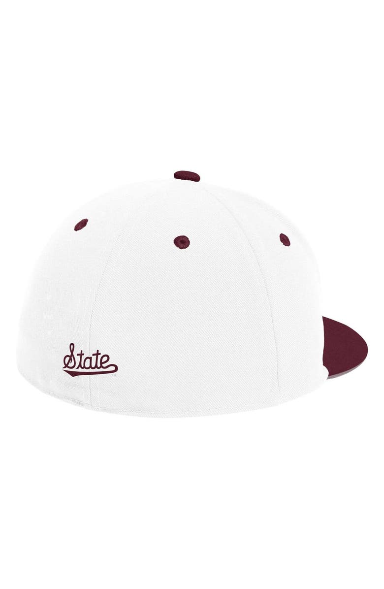 adidas Men's adidas White Mississippi State Bulldogs On-Field Baseball Fitted Hat, Alternate, color, White