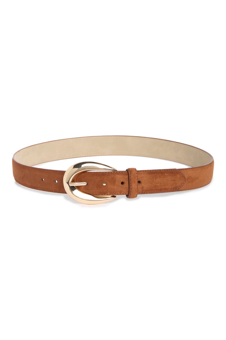 Faux Leather Organic Buckle Belt, Main, color, COGNAC GOLD
