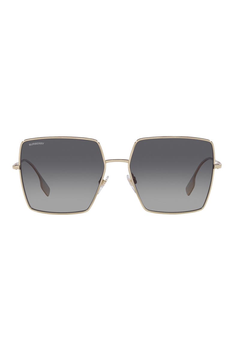 58mm Gradient Polarized Square Sunglasses, Main, color, GREY GRADIENT