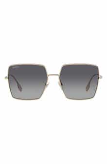 58mm Gradient Polarized Square Sunglasses
