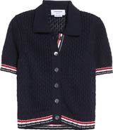 Thom Browne Hector Icon Pointelle Stitch Crop Cardigan