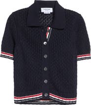 Thom Browne Hector Icon Pointelle Stitch Crop Cardigan