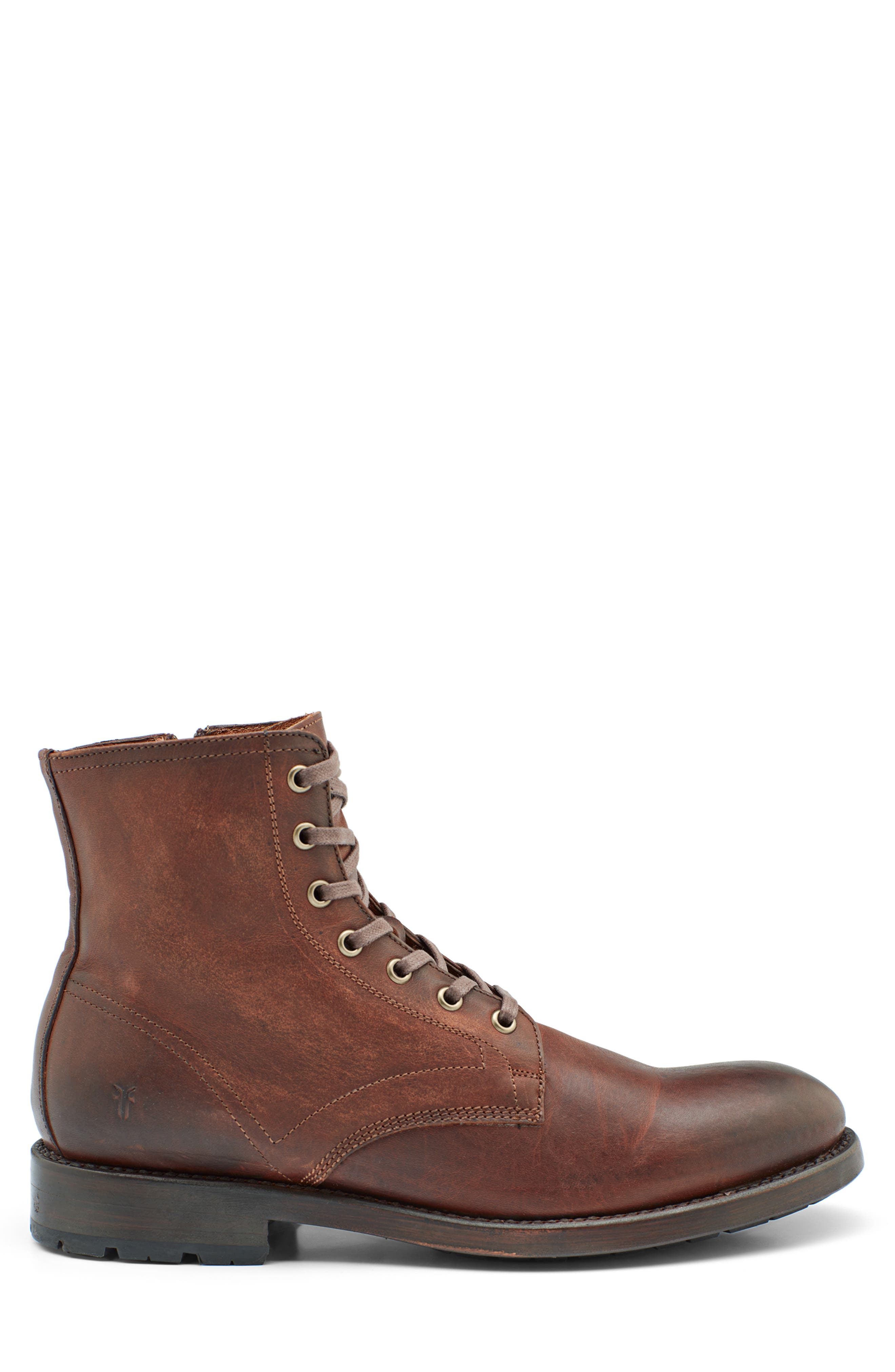 Frye Bowery Lace-Up Boot, Alternate, color, Cognac