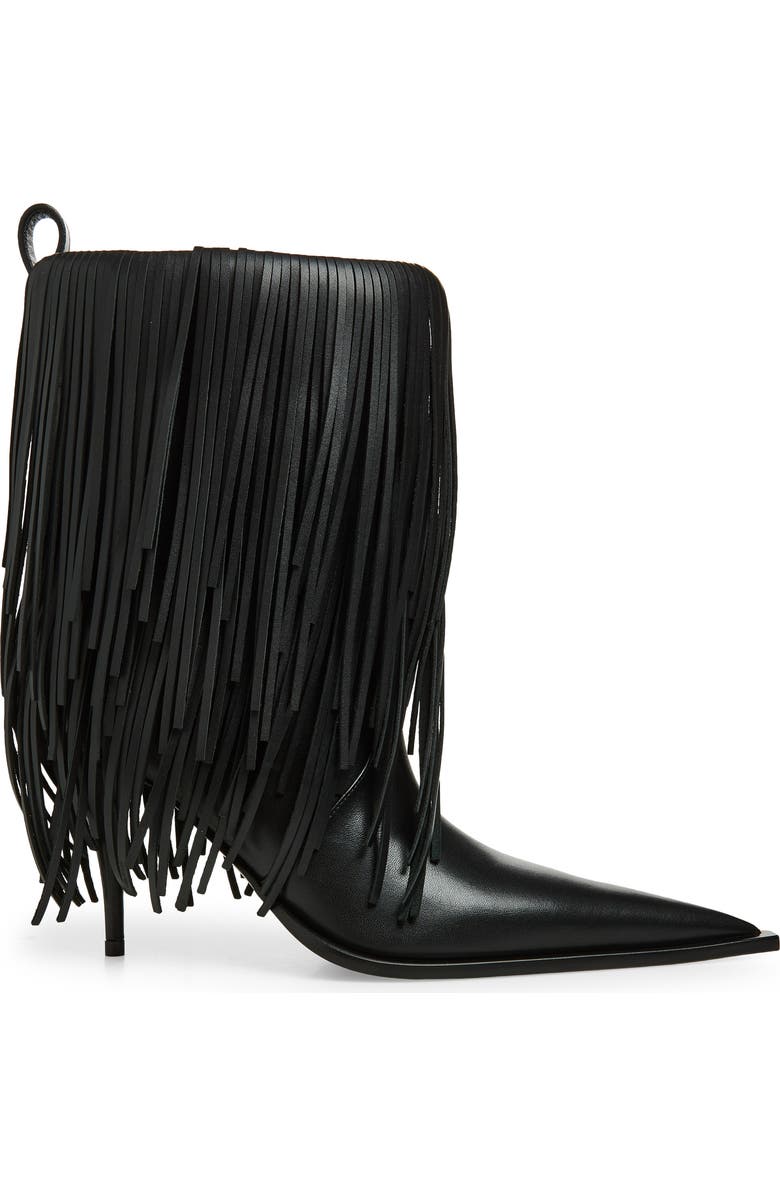 Balenciaga Avenue Fringe Pointed Toe Boot, Alternate, color, Black