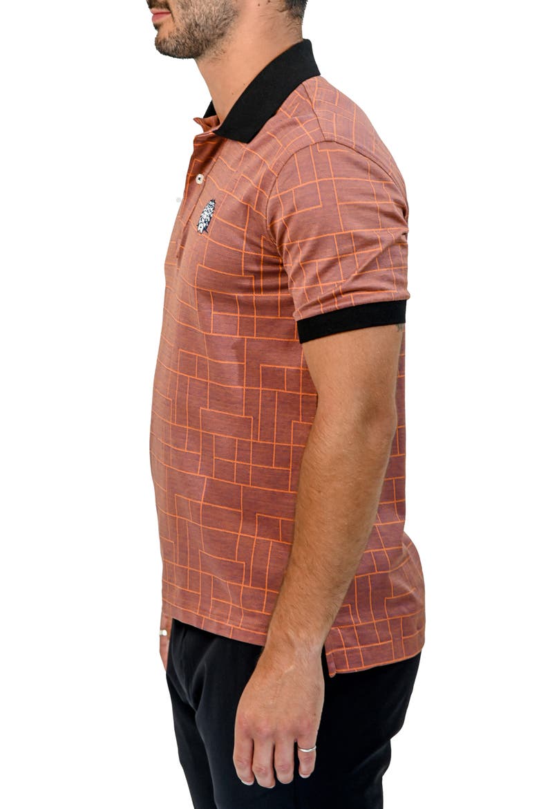 Mozart Lines Tipped Polo, Alternate, color, ORANGE
